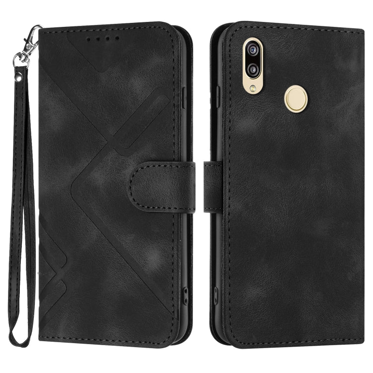 Custodia per cellulare in pelle con motivo a linea, For Huawei nova 8 SE, For Huawei Y5 2019, For Huawei Y6 2019, For Huawei P30 lite/nova 4e
