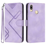 Custodia per cellulare in pelle con motivo a linea, For Huawei nova 8 SE, For Huawei Y5 2019, For Huawei Y6 2019, For Huawei P30 lite/nova 4e