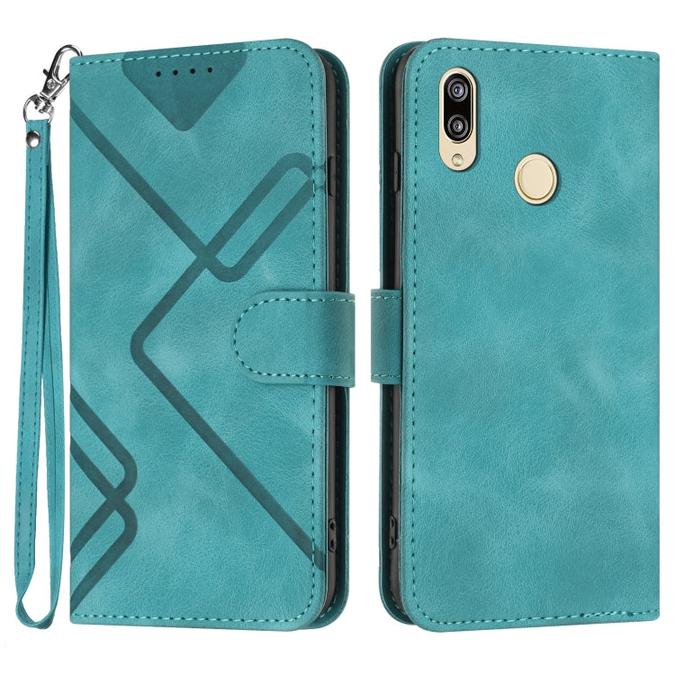 Custodia per cellulare in pelle con motivo a linea, For Huawei nova 8 SE, For Huawei Y5 2019, For Huawei Y6 2019, For Huawei P30 lite/nova 4e