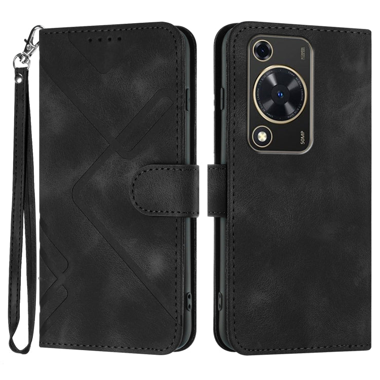 Custodia per cellulare in pelle con motivo a linea, For Huawei Enjoy 70, For Huawei P60 / P60 Pro, For Huawei Enjoy 50 Pro / nova Y90, For Huawei Enjoy 50 / nova Y70