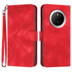 Custodia per cellulare in pelle con motivo a linea, For Huawei Enjoy 80 Plus, For Huawei Pura 80 5G, For Huawei Mate 70 Pro / Mate 70 Pro+, For Huawei Mate 70