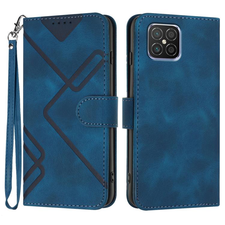 Custodia per cellulare in pelle con motivo a linea, For Huawei nova 8 SE, For Huawei Y5 2019, For Huawei Y6 2019, For Huawei P30 lite/nova 4e