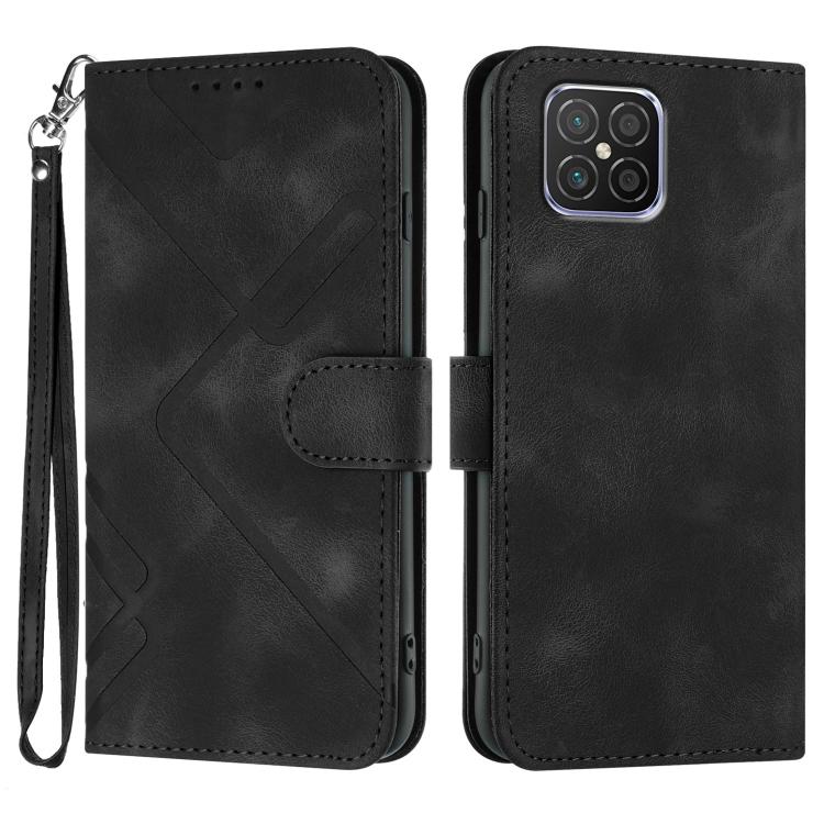Custodia per cellulare in pelle con motivo a linea, For Huawei nova 8 SE, For Huawei Y5 2019, For Huawei Y6 2019, For Huawei P30 lite/nova 4e