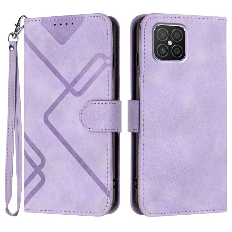 Custodia per cellulare in pelle con motivo a linea, For Huawei nova 8 SE, For Huawei Y5 2019, For Huawei Y6 2019, For Huawei P30 lite/nova 4e