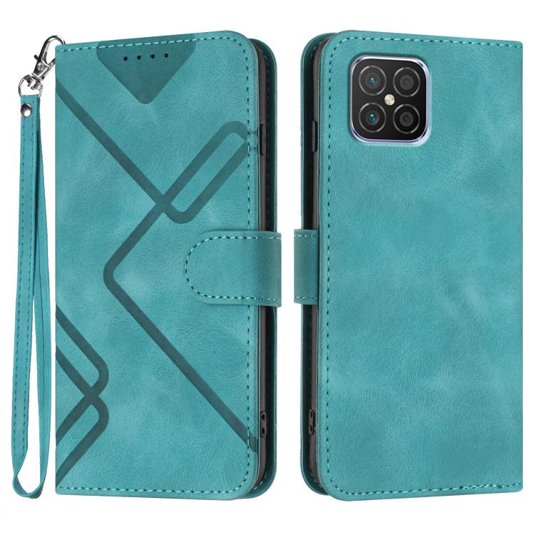 Custodia per cellulare in pelle con motivo a linea, For Huawei nova 8 SE, For Huawei Y5 2019, For Huawei Y6 2019, For Huawei P30 lite/nova 4e