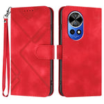 Custodia per cellulare in pelle con motivo a linea, For Huawei nova 12i, For Huawei nova 12s, For Huawei nova Y72, For Huawei nova 12 Pro / nova 12 Ultra