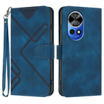 Custodia per cellulare in pelle con motivo a linea, For Huawei nova 12i, For Huawei nova 12s, For Huawei nova Y72, For Huawei nova 12 Pro / nova 12 Ultra