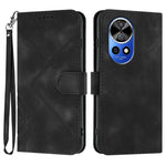 Custodia per cellulare in pelle con motivo a linea, For Huawei nova 12i, For Huawei nova 12s, For Huawei nova Y72, For Huawei nova 12 Pro / nova 12 Ultra