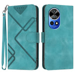 Custodia per cellulare in pelle con motivo a linea, For Huawei nova 12i, For Huawei nova 12s, For Huawei nova Y72, For Huawei nova 12 Pro / nova 12 Ultra