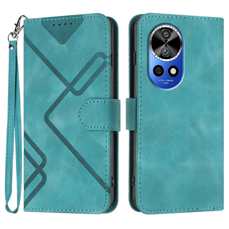 Custodia per cellulare in pelle con motivo a linea, For Huawei nova 12i, For Huawei nova 12s, For Huawei nova Y72, For Huawei nova 12 Pro / nova 12 Ultra
