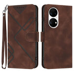 Custodia per cellulare in pelle con motivo a linea, For Huawei Enjoy 20e, For Huawei P50 Pro, For Huawei P50, For Huawei Enjoy 20 SE 4G
