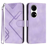 Custodia per cellulare in pelle con motivo a linea, For Huawei Enjoy 20e, For Huawei P50 Pro, For Huawei P50, For Huawei Enjoy 20 SE 4G