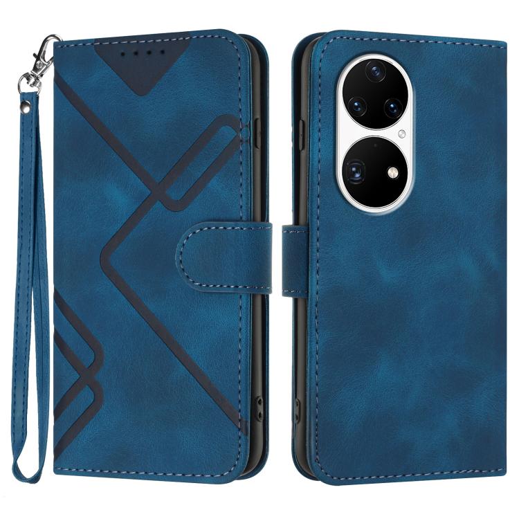 Custodia per cellulare in pelle con motivo a linea, For Huawei Enjoy 20e, For Huawei P50 Pro, For Huawei P50, For Huawei Enjoy 20 SE 4G