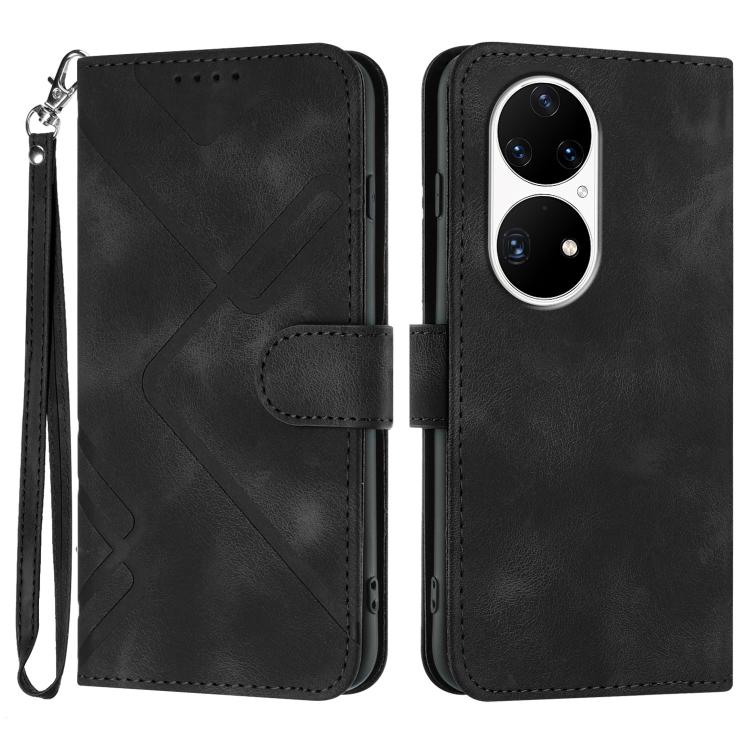 Custodia per cellulare in pelle con motivo a linea, For Huawei Enjoy 20e, For Huawei P50 Pro, For Huawei P50, For Huawei Enjoy 20 SE 4G