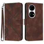 Custodia per cellulare in pelle con motivo a linea, For Huawei Enjoy 20e, For Huawei P50 Pro, For Huawei P50, For Huawei Enjoy 20 SE 4G