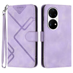 Custodia per cellulare in pelle con motivo a linea, For Huawei Enjoy 20e, For Huawei P50 Pro, For Huawei P50, For Huawei Enjoy 20 SE 4G