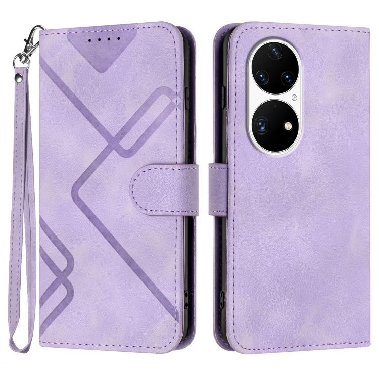 Custodia per cellulare in pelle con motivo a linea, For Huawei Enjoy 20e, For Huawei P50 Pro, For Huawei P50, For Huawei Enjoy 20 SE 4G