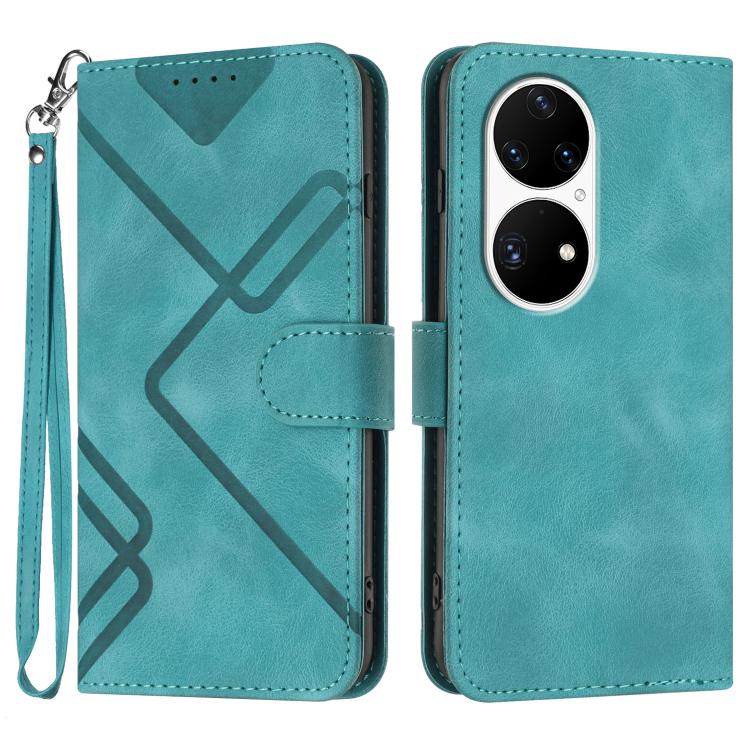 Custodia per cellulare in pelle con motivo a linea, For Huawei Enjoy 20e, For Huawei P50 Pro, For Huawei P50, For Huawei Enjoy 20 SE 4G