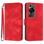 Custodia per cellulare in pelle con motivo a linea, For Huawei Enjoy 70, For Huawei P60 / P60 Pro, For Huawei Enjoy 50 Pro / nova Y90, For Huawei Enjoy 50 / nova Y70