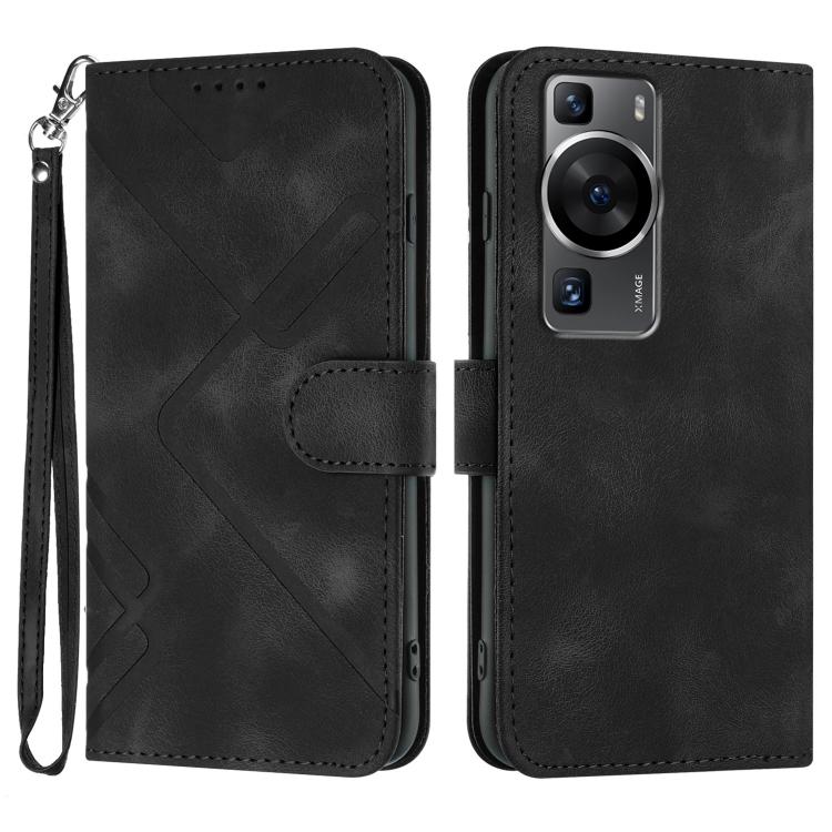 Custodia per cellulare in pelle con motivo a linea, For Huawei Enjoy 70, For Huawei P60 / P60 Pro, For Huawei Enjoy 50 Pro / nova Y90, For Huawei Enjoy 50 / nova Y70
