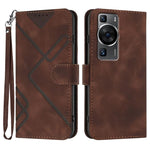 Custodia per cellulare in pelle con motivo a linea, For Huawei Enjoy 70, For Huawei P60 / P60 Pro, For Huawei Enjoy 50 Pro / nova Y90, For Huawei Enjoy 50 / nova Y70