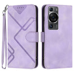 Custodia per cellulare in pelle con motivo a linea, For Huawei Enjoy 70, For Huawei P60 / P60 Pro, For Huawei Enjoy 50 Pro / nova Y90, For Huawei Enjoy 50 / nova Y70