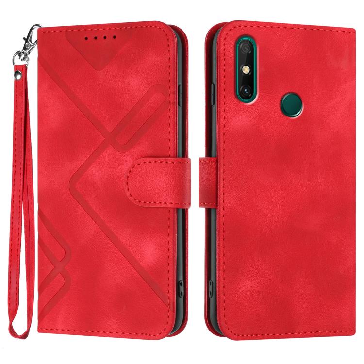 Custodia per cellulare in pelle con motivo a linea, For Huawei Enjoy 20e, For Huawei P50 Pro, For Huawei P50, For Huawei Enjoy 20 SE 4G