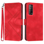Custodia per cellulare in pelle con motivo a linea, For Huawei Enjoy 20e, For Huawei P50 Pro, For Huawei P50, For Huawei Enjoy 20 SE 4G