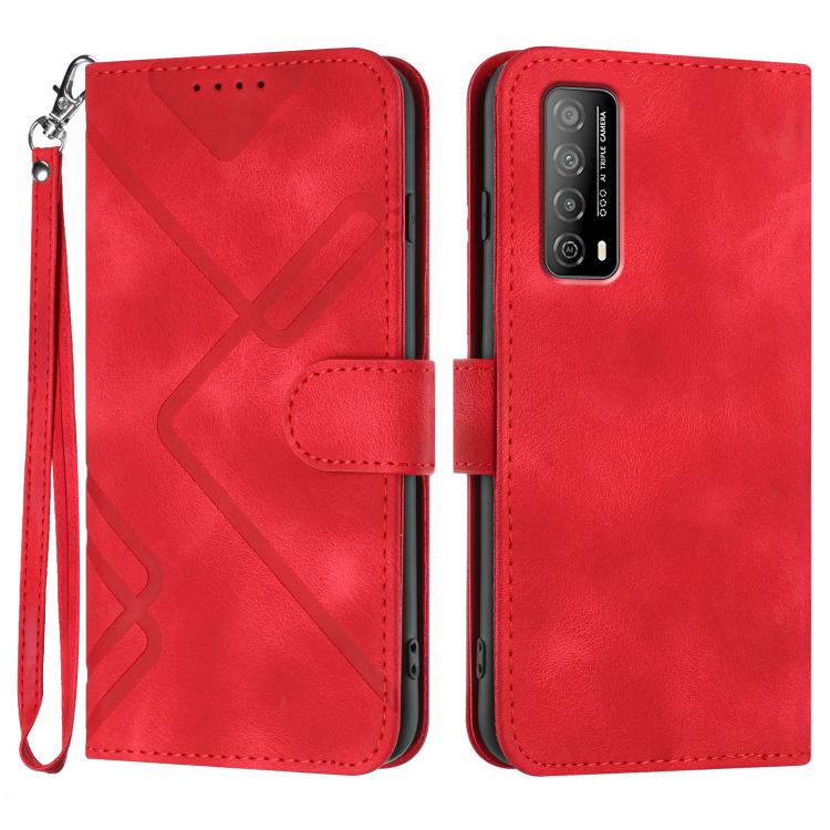 Custodia per cellulare in pelle con motivo a linea, For Huawei Enjoy 20e, For Huawei P50 Pro, For Huawei P50, For Huawei Enjoy 20 SE 4G