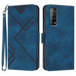 Custodia per cellulare in pelle con motivo a linea, For Huawei Enjoy 20e, For Huawei P50 Pro, For Huawei P50, For Huawei Enjoy 20 SE 4G