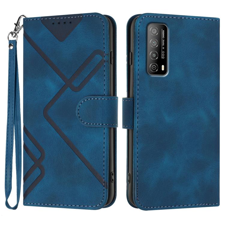 Custodia per cellulare in pelle con motivo a linea, For Huawei Enjoy 20e, For Huawei P50 Pro, For Huawei P50, For Huawei Enjoy 20 SE 4G