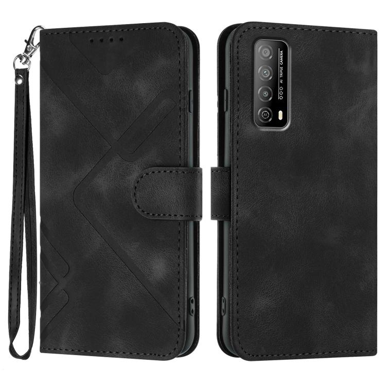 Custodia per cellulare in pelle con motivo a linea, For Huawei Enjoy 20e, For Huawei P50 Pro, For Huawei P50, For Huawei Enjoy 20 SE 4G