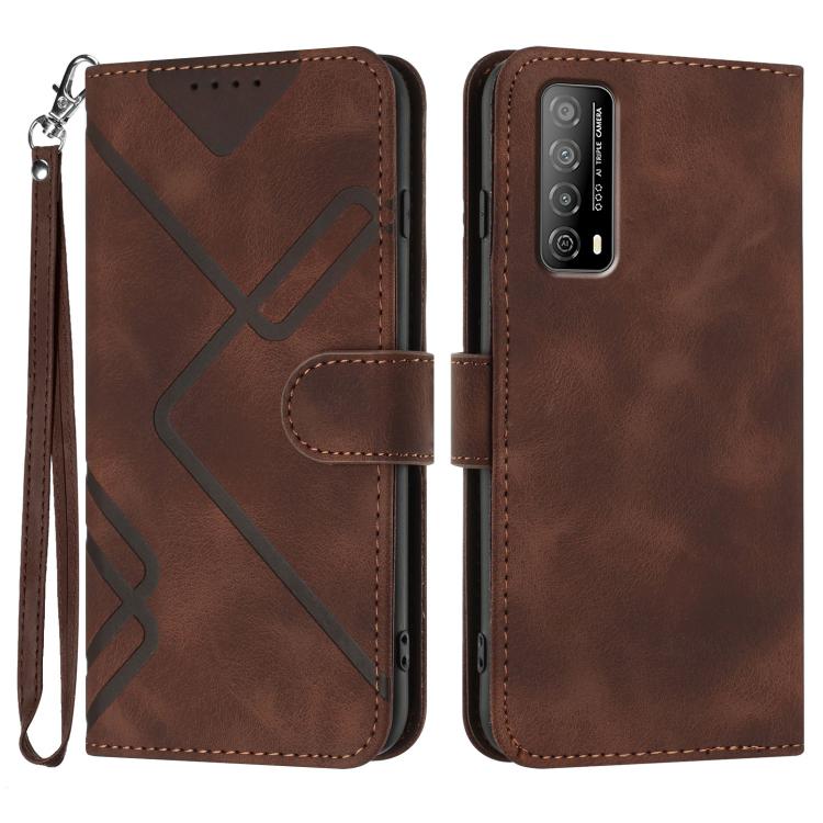 Custodia per cellulare in pelle con motivo a linea, For Huawei Enjoy 20e, For Huawei P50 Pro, For Huawei P50, For Huawei Enjoy 20 SE 4G