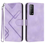 Custodia per cellulare in pelle con motivo a linea, For Huawei Enjoy 20e, For Huawei P50 Pro, For Huawei P50, For Huawei Enjoy 20 SE 4G