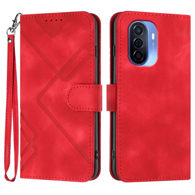 Custodia per cellulare in pelle con motivo a linea, For Huawei Enjoy 70, For Huawei P60 / P60 Pro, For Huawei Enjoy 50 Pro / nova Y90, For Huawei Enjoy 50 / nova Y70