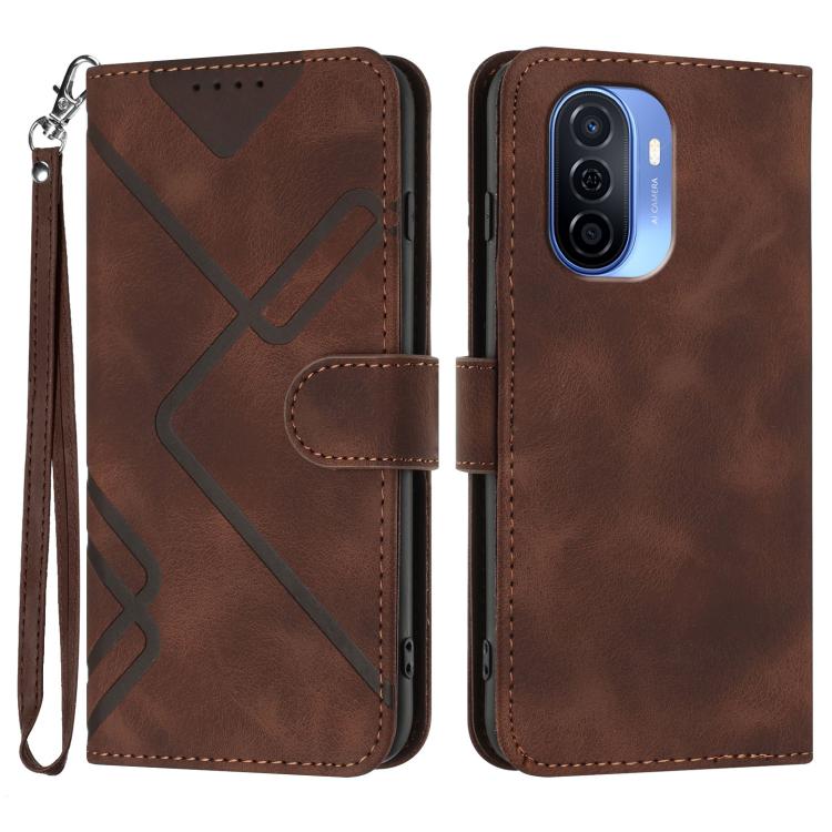 Custodia per cellulare in pelle con motivo a linea, For Huawei Enjoy 70, For Huawei P60 / P60 Pro, For Huawei Enjoy 50 Pro / nova Y90, For Huawei Enjoy 50 / nova Y70