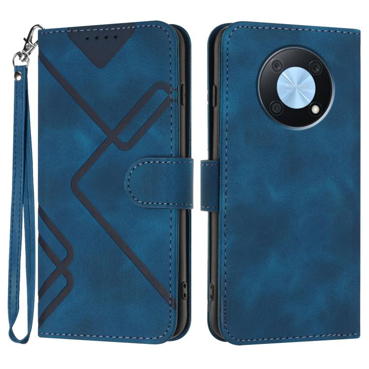 Custodia per cellulare in pelle con motivo a linea, For Huawei Enjoy 70, For Huawei P60 / P60 Pro, For Huawei Enjoy 50 Pro / nova Y90, For Huawei Enjoy 50 / nova Y70