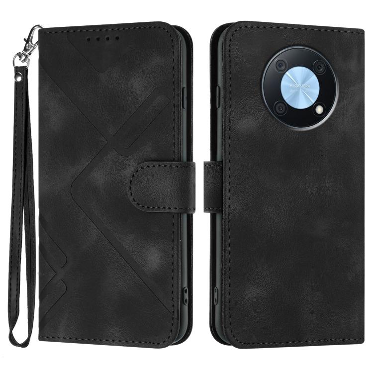 Custodia per cellulare in pelle con motivo a linea, For Huawei Enjoy 70, For Huawei P60 / P60 Pro, For Huawei Enjoy 50 Pro / nova Y90, For Huawei Enjoy 50 / nova Y70
