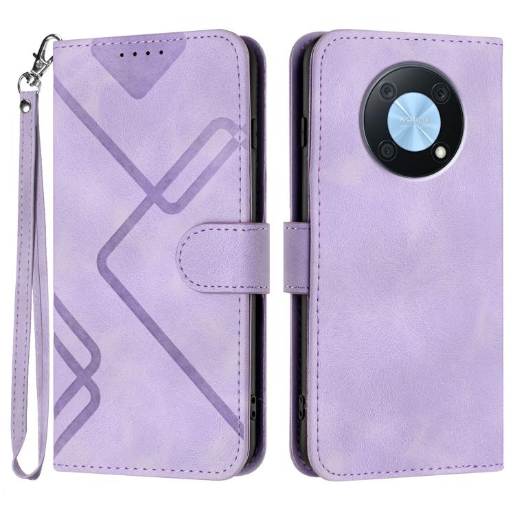 Custodia per cellulare in pelle con motivo a linea, For Huawei Enjoy 70, For Huawei P60 / P60 Pro, For Huawei Enjoy 50 Pro / nova Y90, For Huawei Enjoy 50 / nova Y70