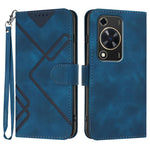Custodia per cellulare in pelle con motivo a linea, For Huawei nova 12i, For Huawei nova 12s, For Huawei nova Y72, For Huawei nova 12 Pro / nova 12 Ultra