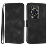 Custodia per cellulare in pelle con motivo a linea, For Huawei nova 12i, For Huawei nova 12s, For Huawei nova Y72, For Huawei nova 12 Pro / nova 12 Ultra