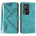 Custodia per cellulare in pelle con motivo a linea, For Huawei nova 12i, For Huawei nova 12s, For Huawei nova Y72, For Huawei nova 12 Pro / nova 12 Ultra