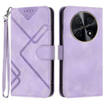 Custodia per cellulare in pelle con motivo a linea, For Huawei nova 12i, For Huawei nova 12s, For Huawei nova Y72, For Huawei nova 12 Pro / nova 12 Ultra