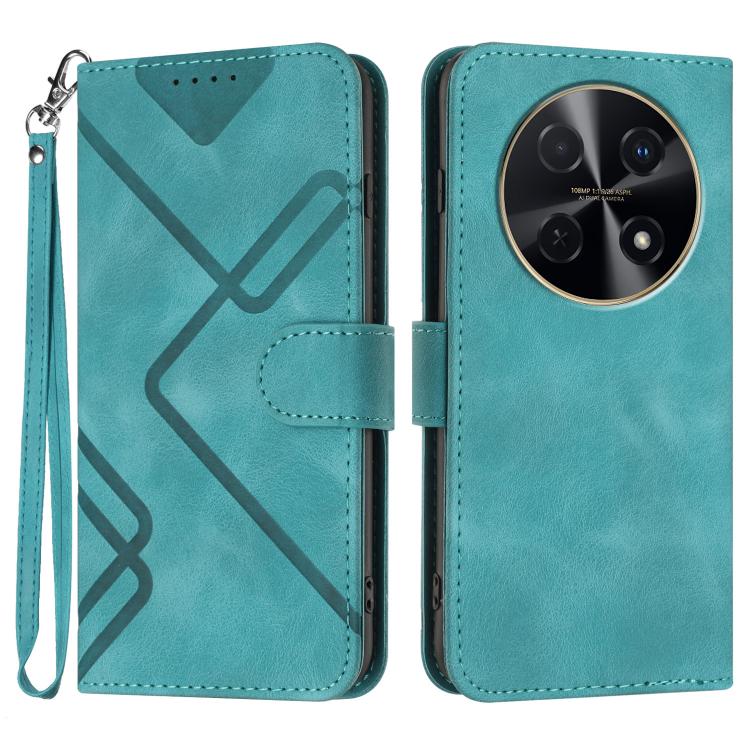 Custodia per cellulare in pelle con motivo a linea, For Huawei nova 12i, For Huawei nova 12s, For Huawei nova Y72, For Huawei nova 12 Pro / nova 12 Ultra