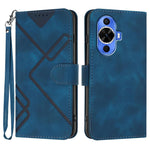 Custodia per cellulare in pelle con motivo a linea, For Huawei nova 12i, For Huawei nova 12s, For Huawei nova Y72, For Huawei nova 12 Pro / nova 12 Ultra