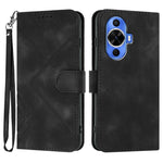 Custodia per cellulare in pelle con motivo a linea, For Huawei nova 12i, For Huawei nova 12s, For Huawei nova Y72, For Huawei nova 12 Pro / nova 12 Ultra
