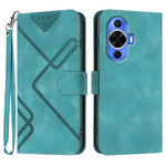 Custodia per cellulare in pelle con motivo a linea, For Huawei nova 12i, For Huawei nova 12s, For Huawei nova Y72, For Huawei nova 12 Pro / nova 12 Ultra