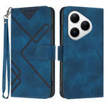Custodia per cellulare in pelle con motivo a linea, For Huawei Enjoy 80 Plus, For Huawei Pura 80 5G, For Huawei Mate 70 Pro / Mate 70 Pro+, For Huawei Mate 70