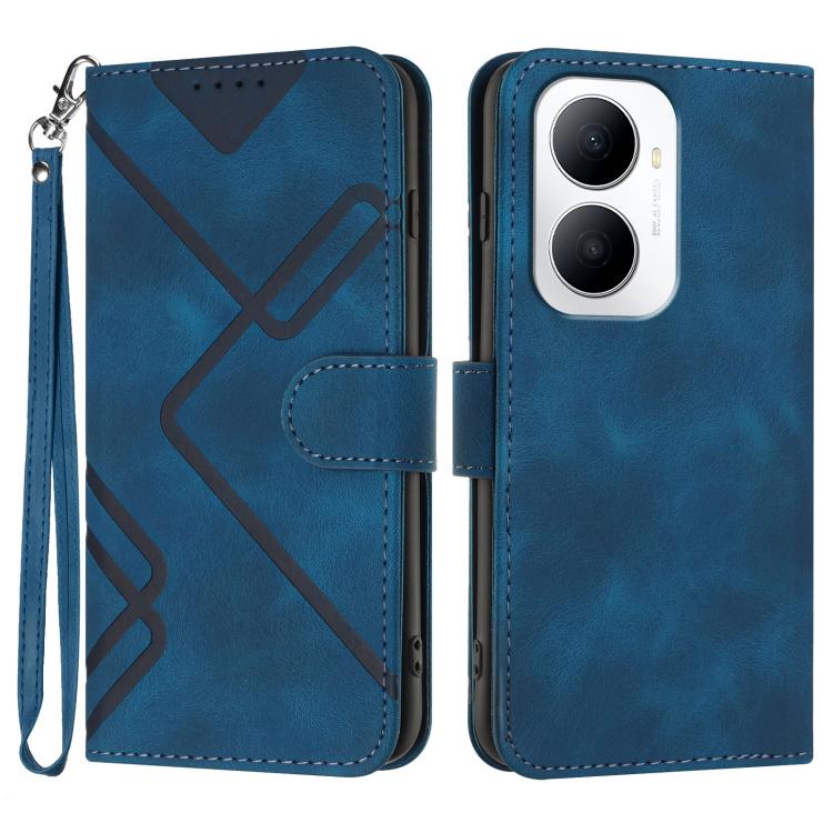 Custodia per cellulare in pelle con motivo a linea, For Huawei Enjoy 80 Plus, For Huawei Pura 80 5G, For Huawei Mate 70 Pro / Mate 70 Pro+, For Huawei Mate 70