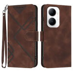 Custodia per cellulare in pelle con motivo a linea, For Huawei Enjoy 80 Plus, For Huawei Pura 80 5G, For Huawei Mate 70 Pro / Mate 70 Pro+, For Huawei Mate 70